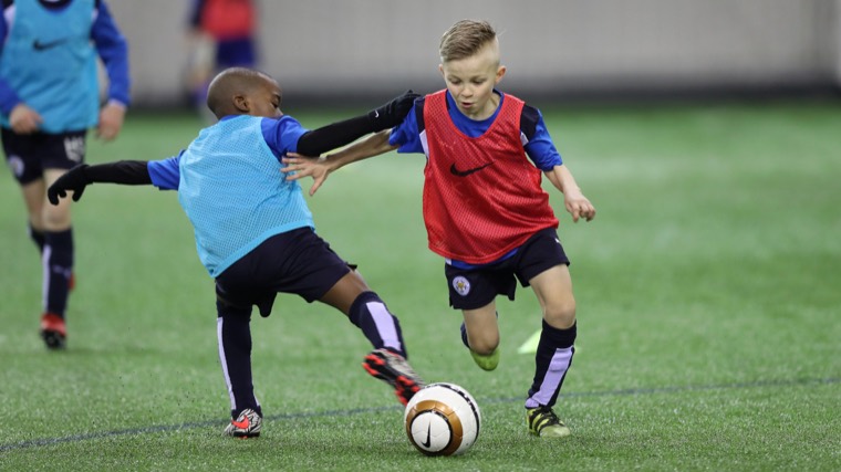 Young football talent on the pitch