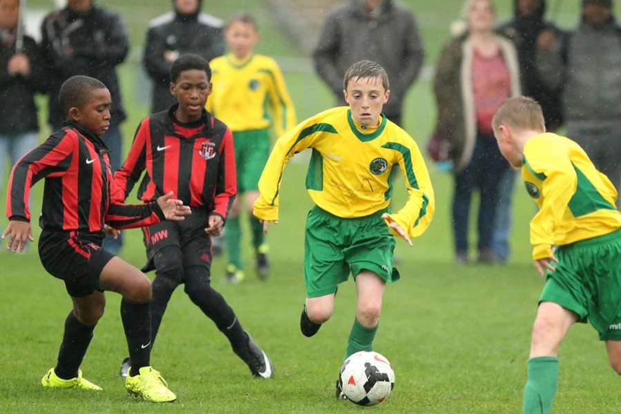 Grassroots players during a training session